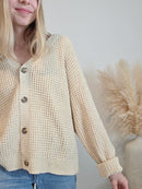 Neutral Waffle Knit Sweater (M/L)