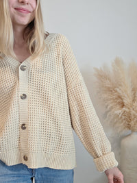 Neutral Waffle Knit Sweater (M/L)