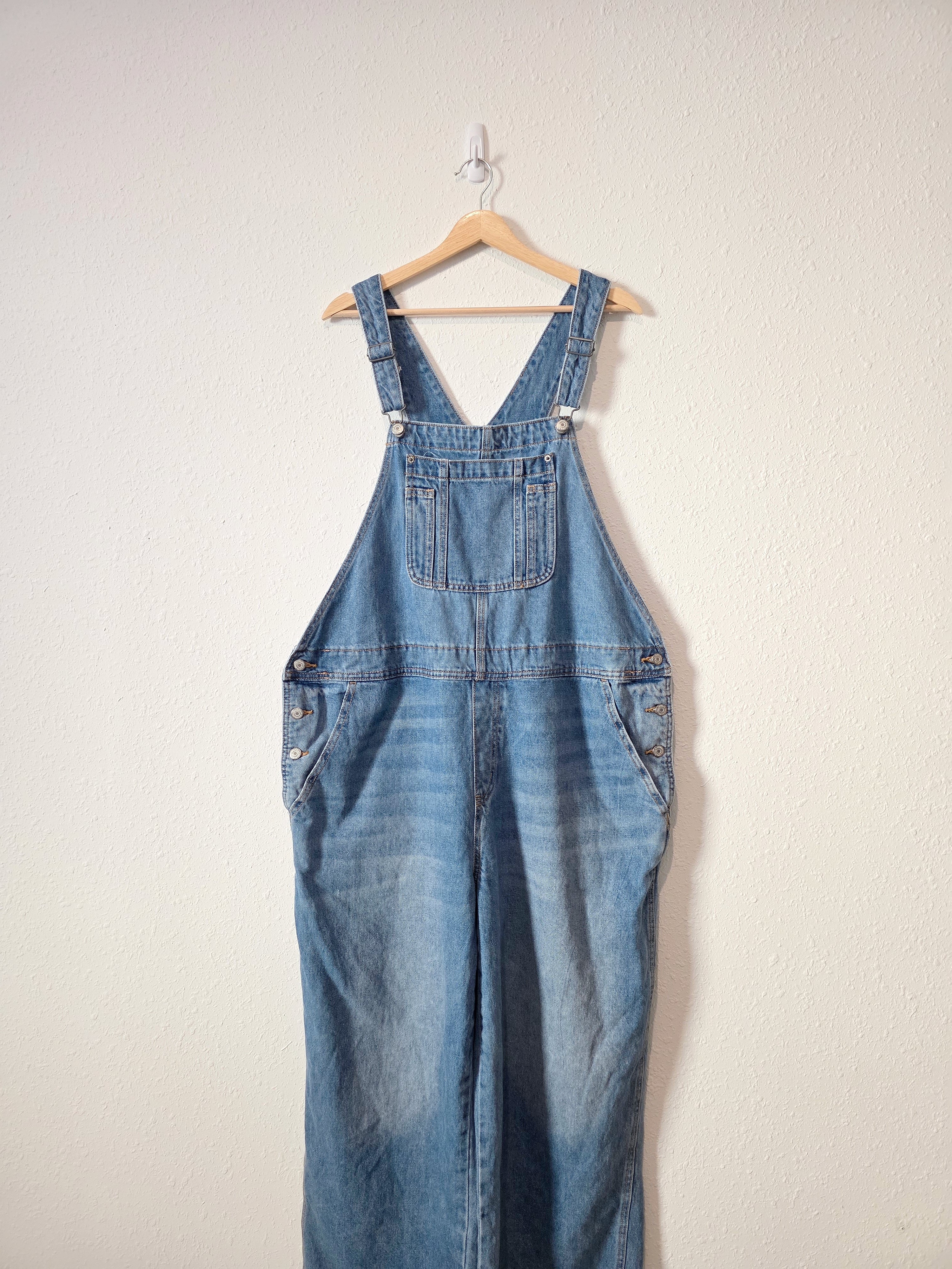 Baggy Wide Leg Denim Overalls (20)