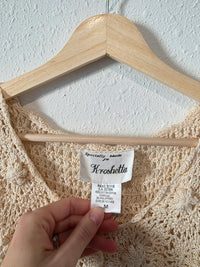 Vintage Floral Crochet Vest (M)