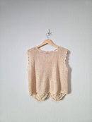 Vintage Floral Crochet Vest (M)