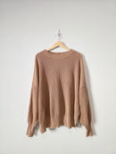 Aerie Brown Cotton Ribbed Sweater (M)
