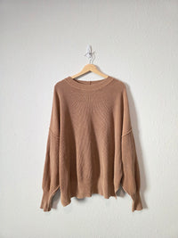 Aerie Brown Cotton Ribbed Sweater (M)