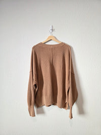 Aerie Brown Cotton Ribbed Sweater (M)