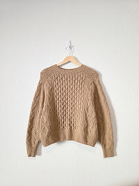 Brown Cable Knit Sweater (XS)