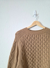Brown Cable Knit Sweater (XS)