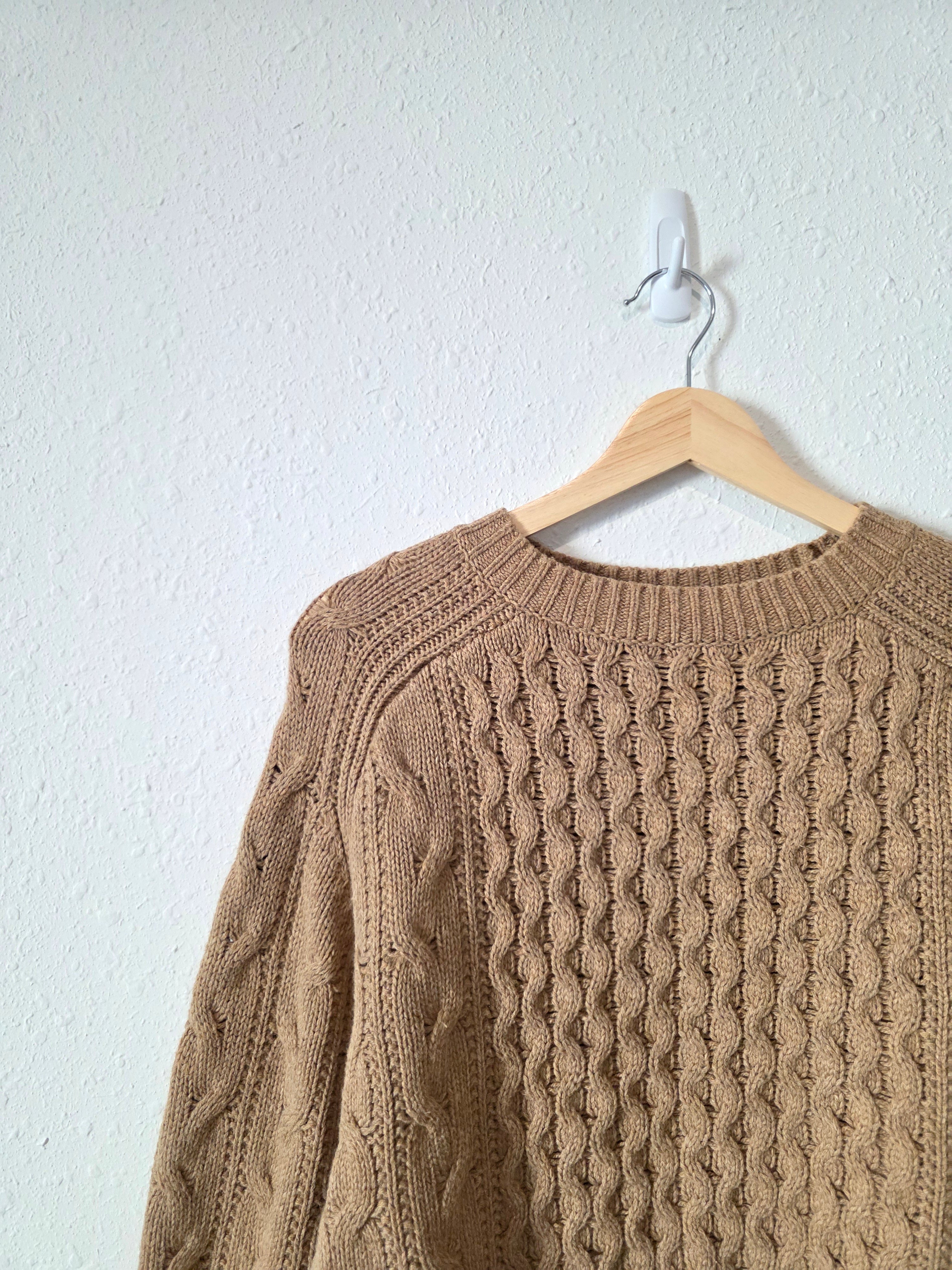 Brown Cable Knit Sweater (XS)