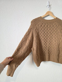 Brown Cable Knit Sweater (XS)
