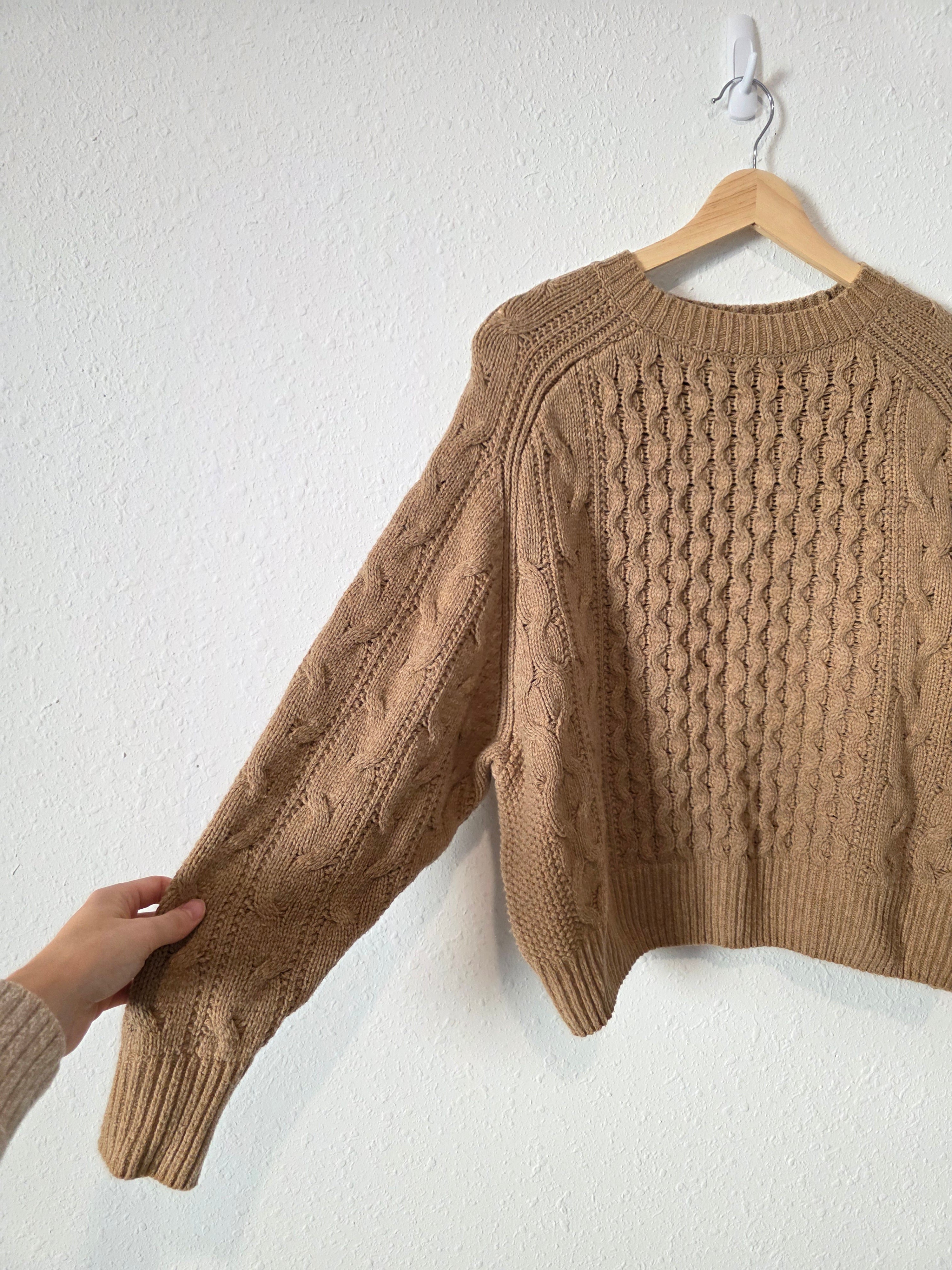 Brown Cable Knit Sweater (XS)
