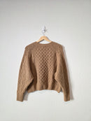 Brown Cable Knit Sweater (XS)