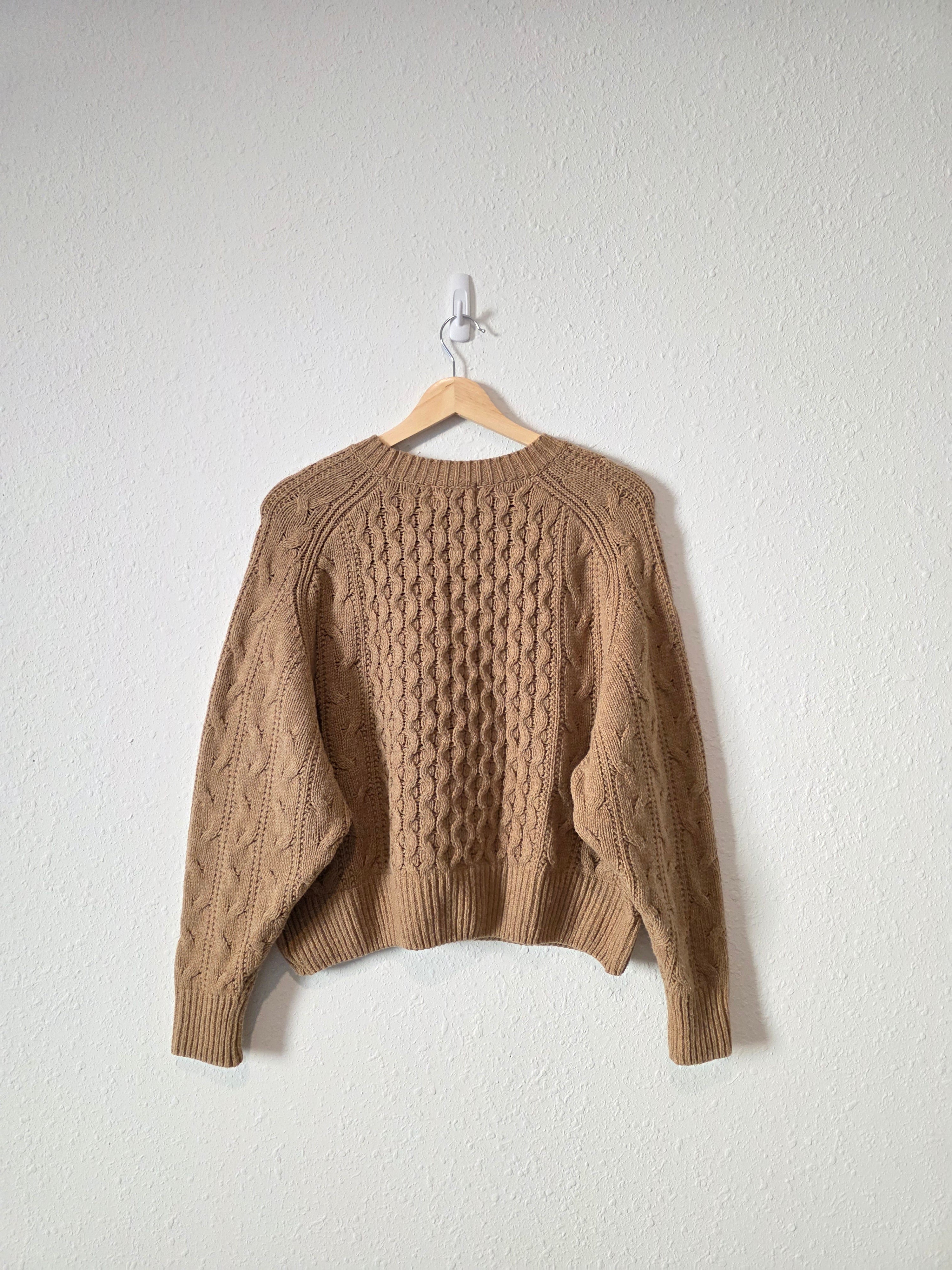 Brown Cable Knit Sweater (XS)