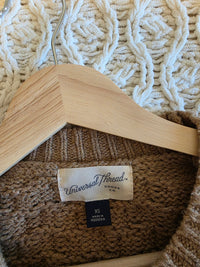 Brown Cable Knit Sweater (XS)