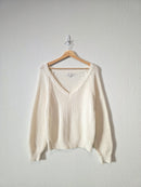Molly Bracken V Neck Cotton Sweater (L)