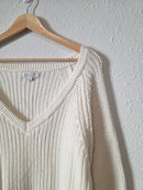Molly Bracken V Neck Cotton Sweater (L)