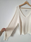 Molly Bracken V Neck Cotton Sweater (L)