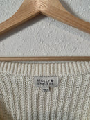 Molly Bracken V Neck Cotton Sweater (L)