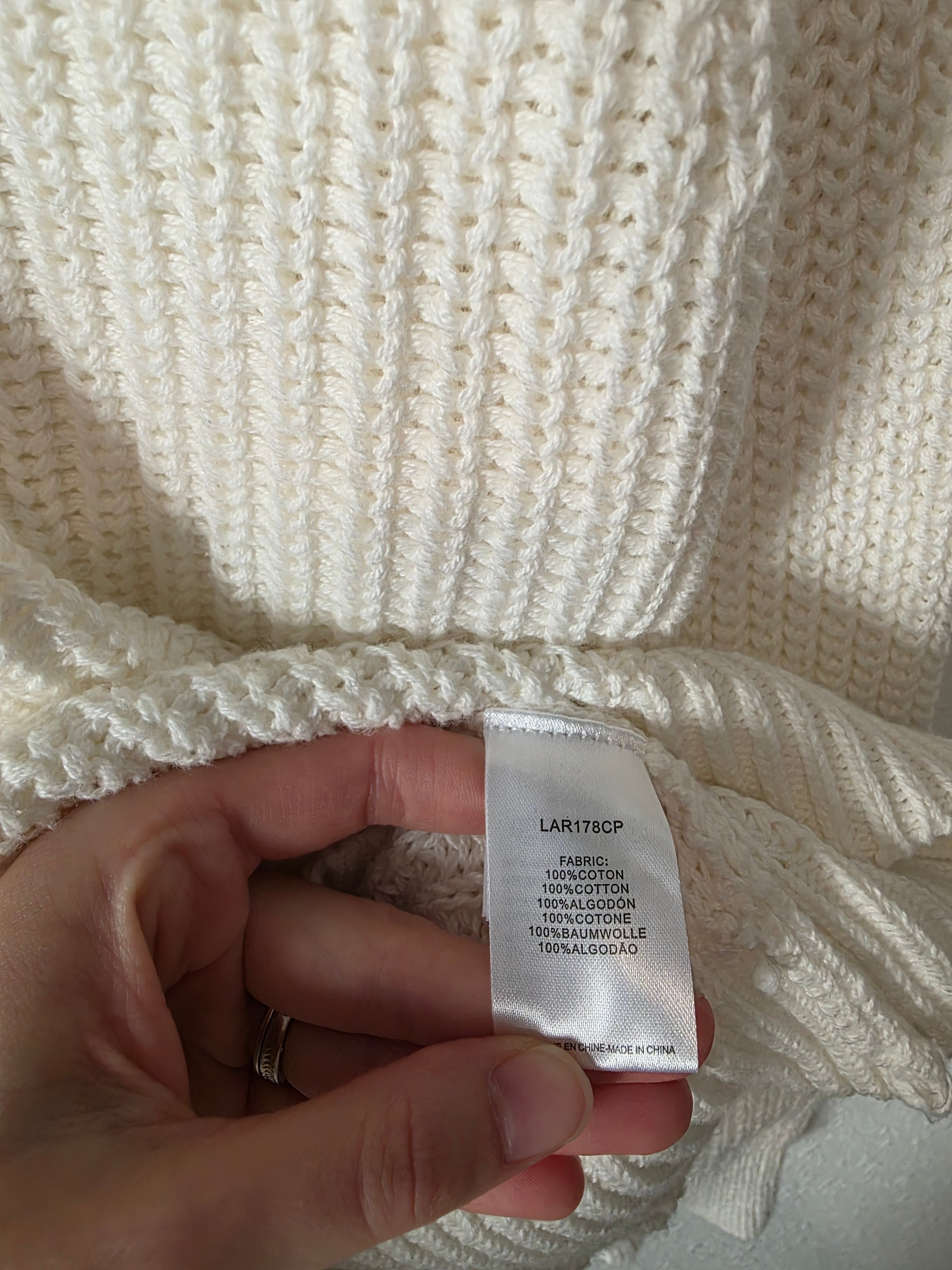 Molly Bracken V Neck Cotton Sweater (L)