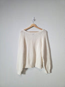Molly Bracken V Neck Cotton Sweater (L)