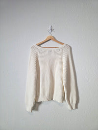 Molly Bracken V Neck Cotton Sweater (L)