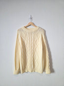 Vintage Chunky Cable Knit Sweater (L)