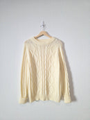 Vintage Chunky Cable Knit Sweater (L)