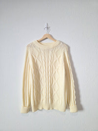 Vintage Chunky Cable Knit Sweater (L)