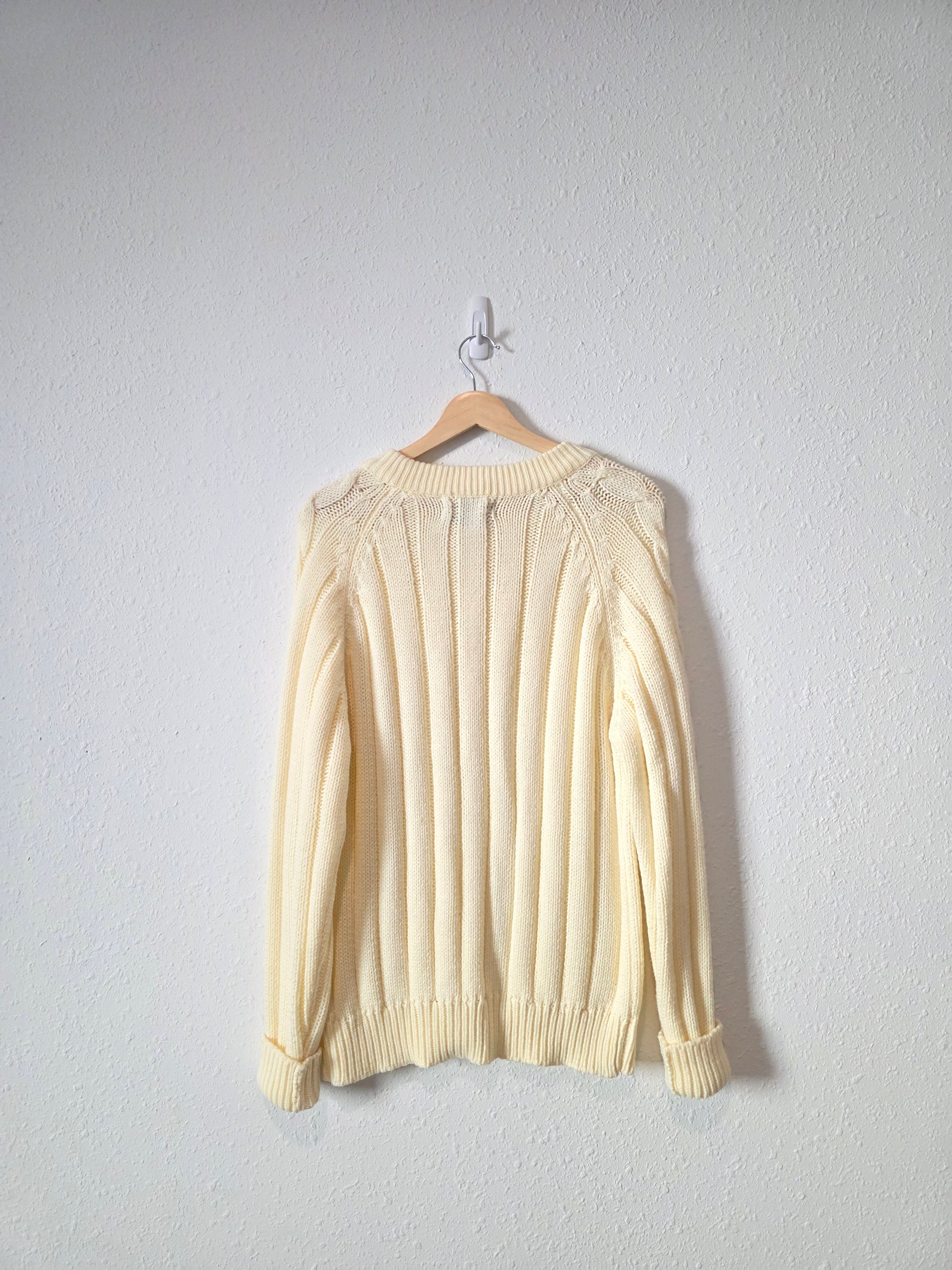Vintage Chunky Cable Knit Sweater (L)