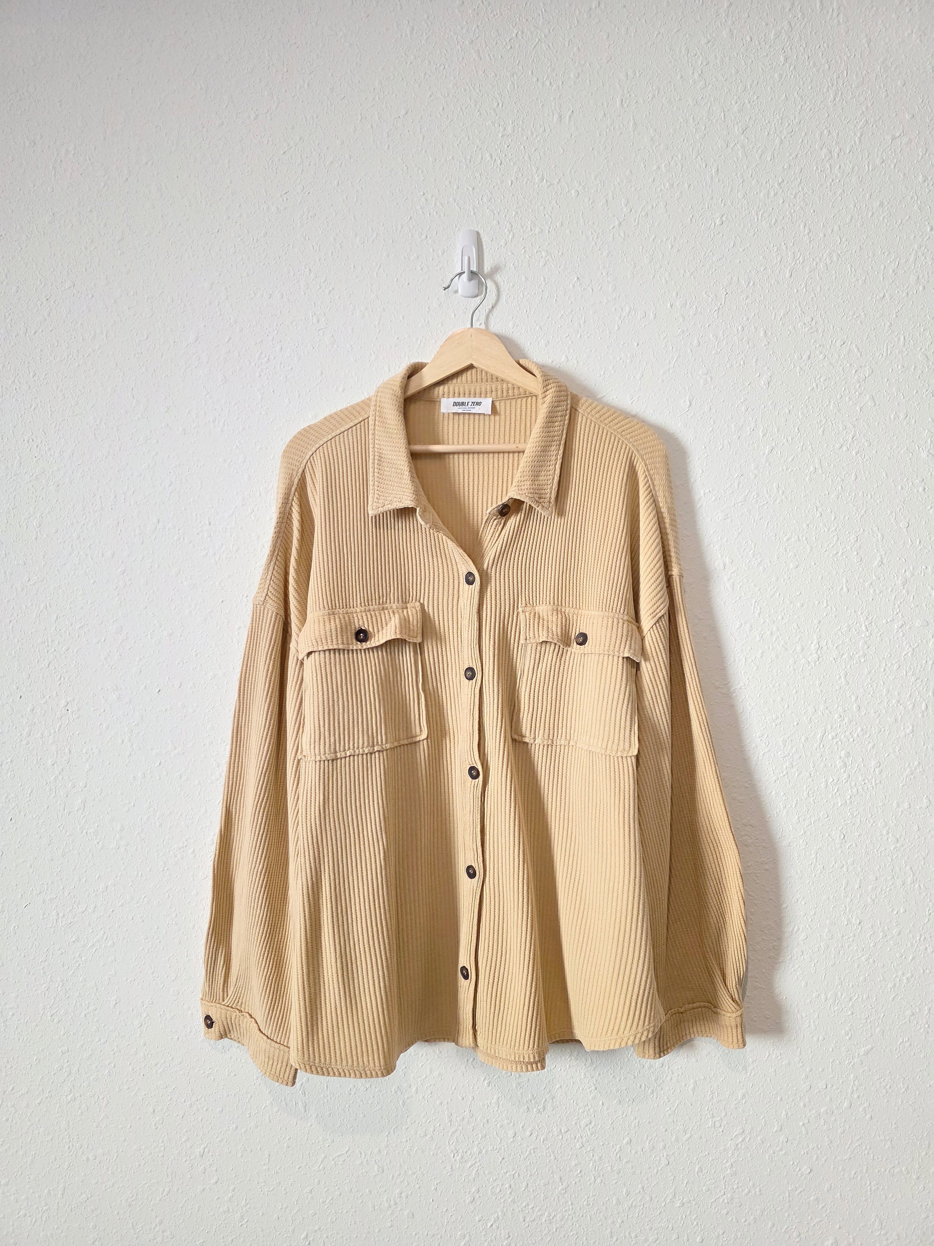 Oversized Waffle Shirt Jacket (M)