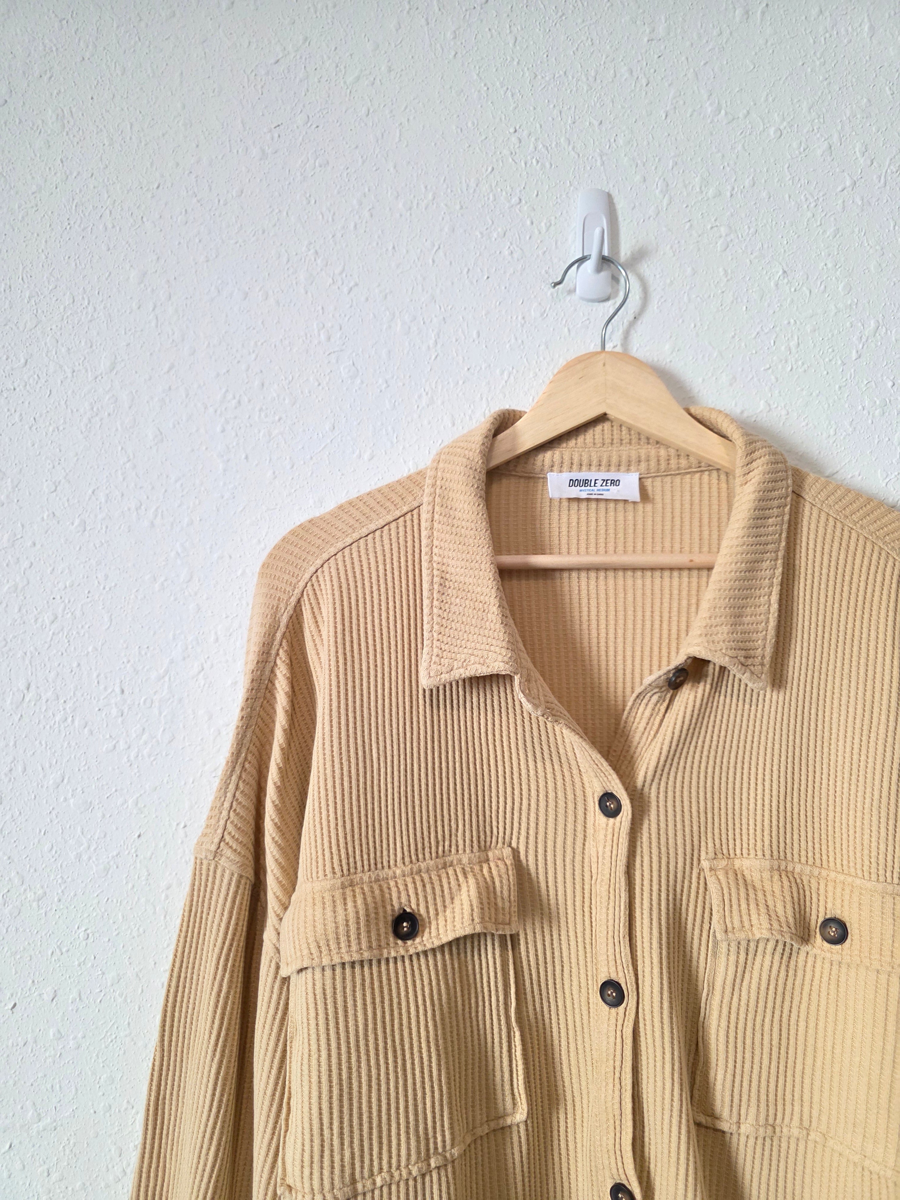 Oversized Waffle Shirt Jacket (M)