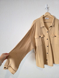 Oversized Waffle Shirt Jacket (M)