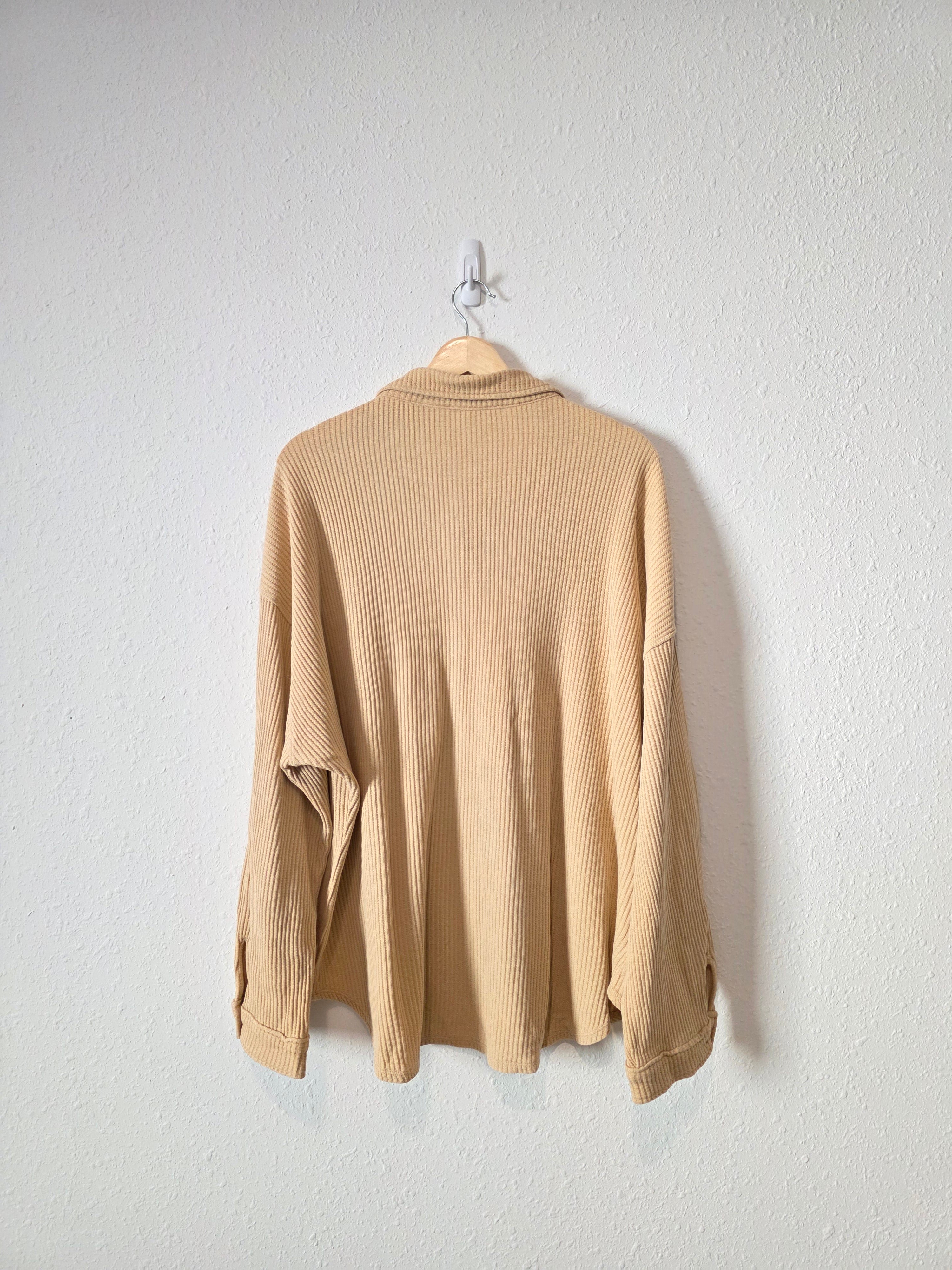 Oversized Waffle Shirt Jacket (M)