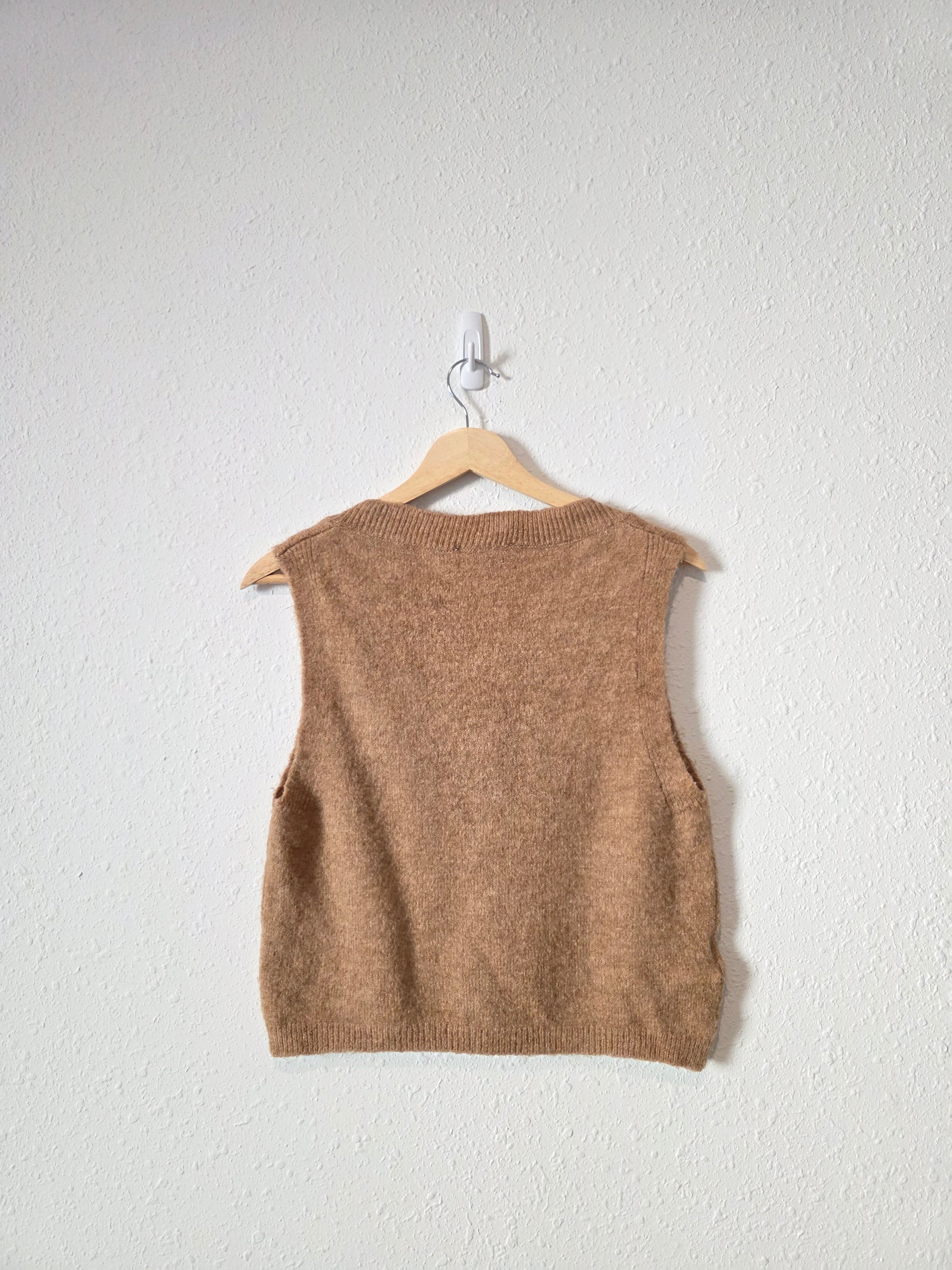 Mango Brown Cropped Sweater Vest (L)