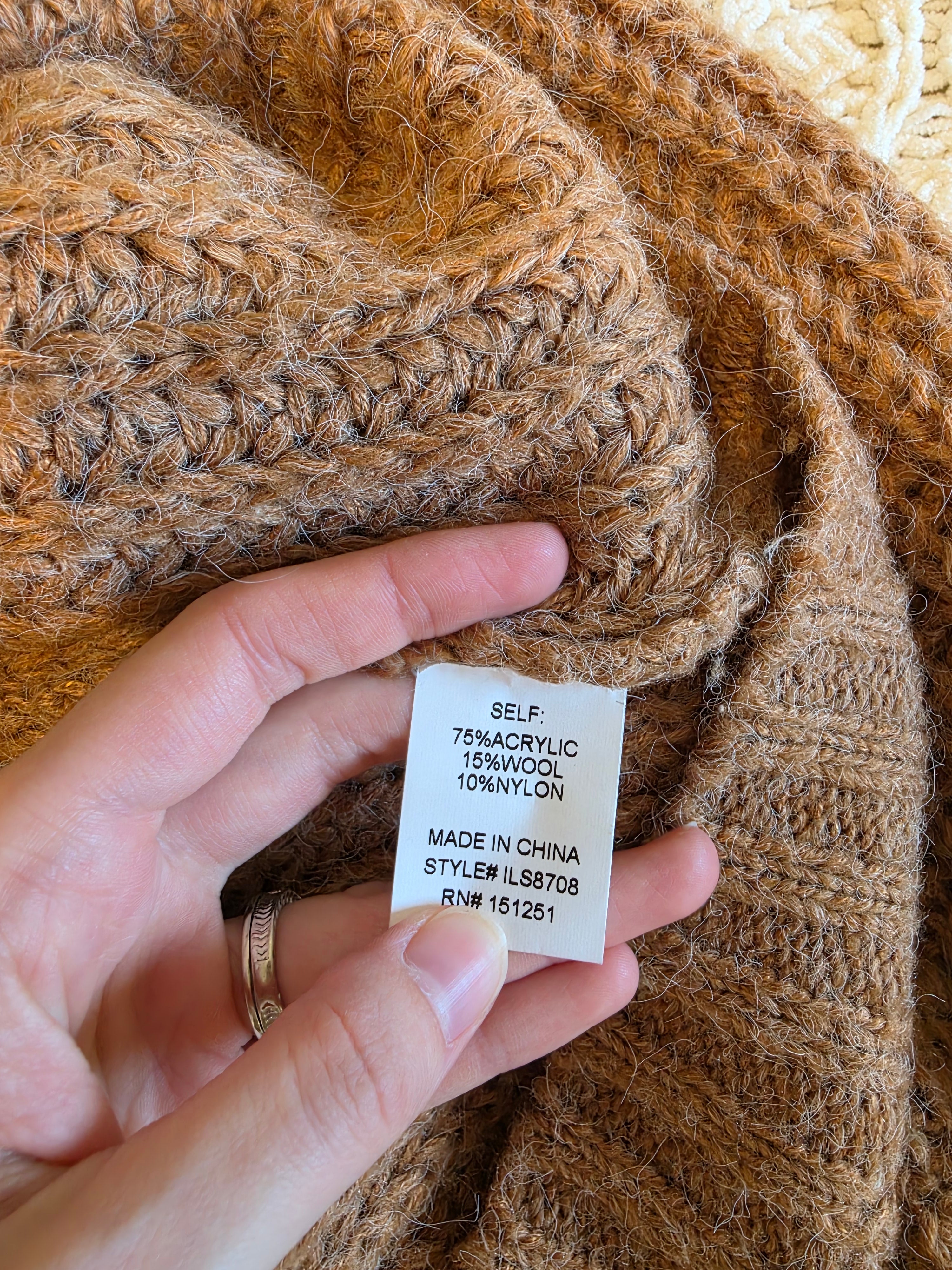In Loom Chunky Cardigan Sweater (M/L)