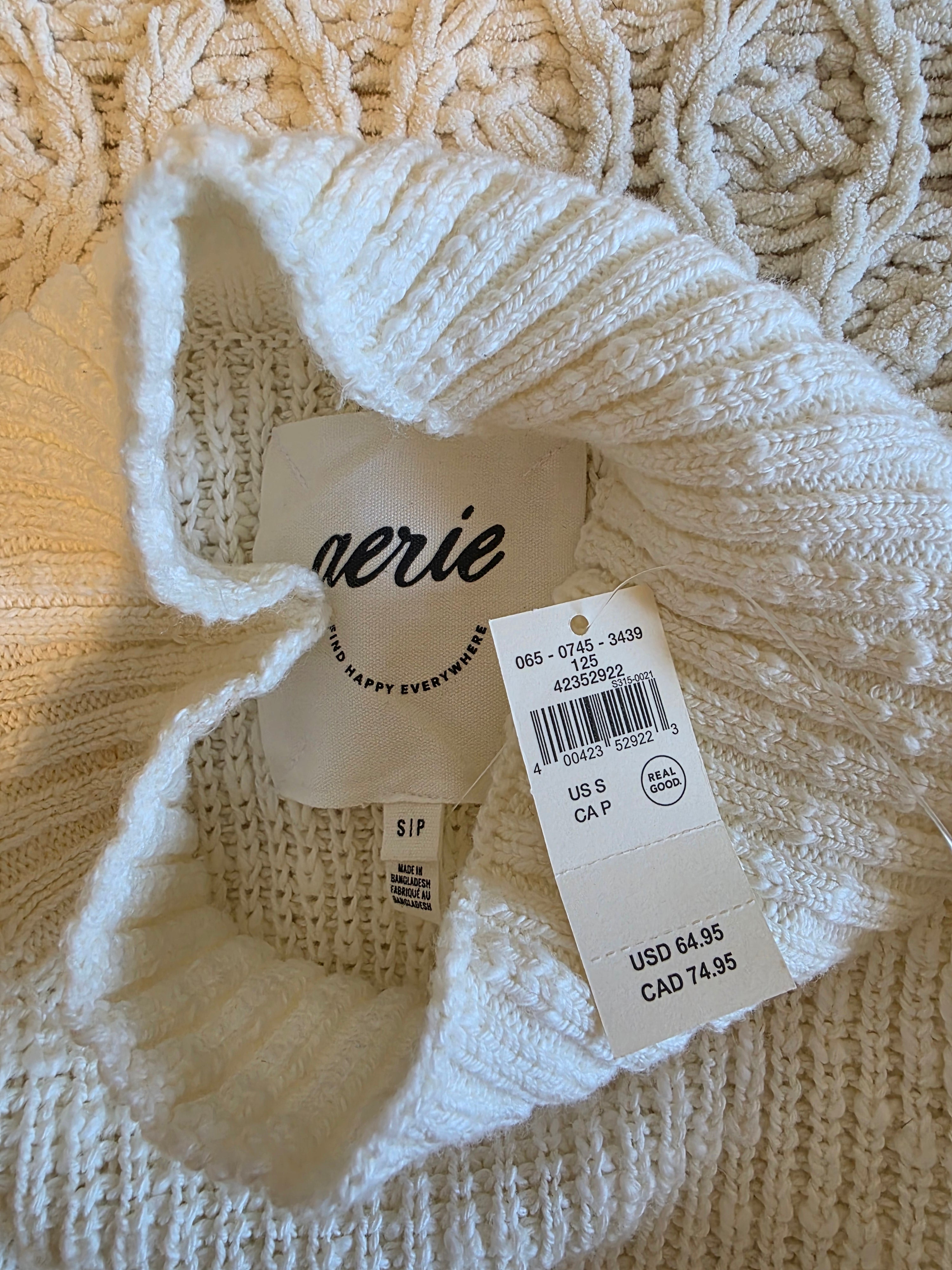 NEW Aerie Cotton Mockneck Sweater (S)