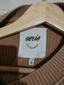 Aerie Brown Cotton Ribbed Sweater (M)