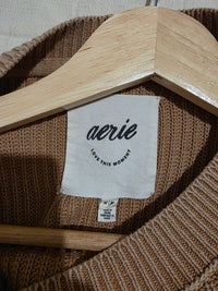 Aerie Brown Cotton Ribbed Sweater (M)