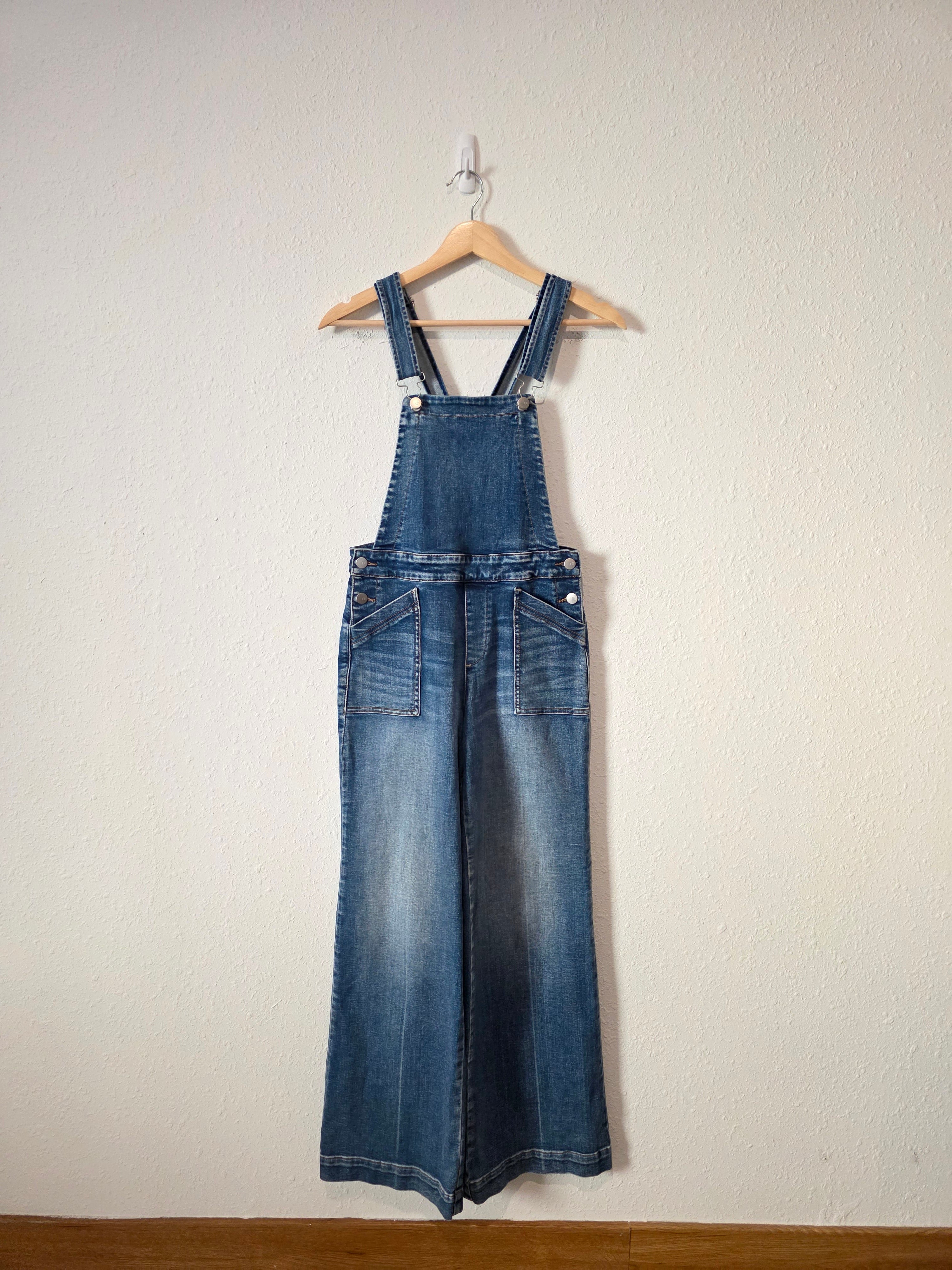 Evereve Wide Leg Denim Overalls (25)