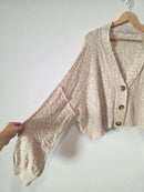 Textured Knit Cardigan Sweater (XXL)
