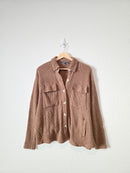 Blue Blush Brown Textured Shirt Jacket (S)