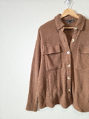 Blue Blush Brown Textured Shirt Jacket (S)