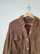 Blue Blush Brown Textured Shirt Jacket (S)