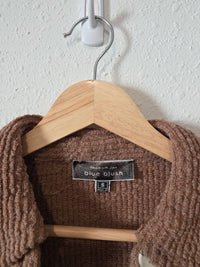 Blue Blush Brown Textured Shirt Jacket (S)