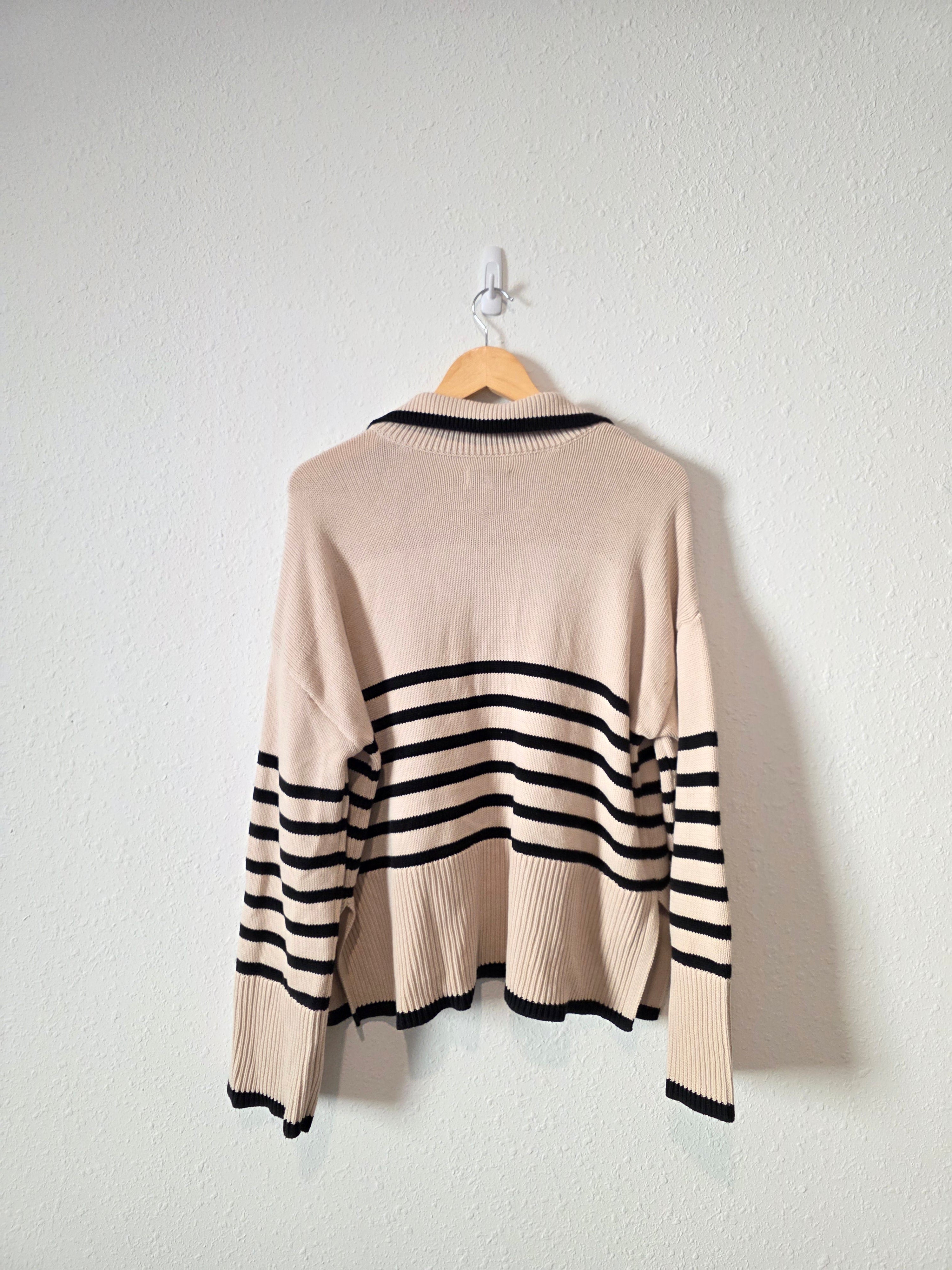 Pistola Striped Quarter Zip Pullover (M)