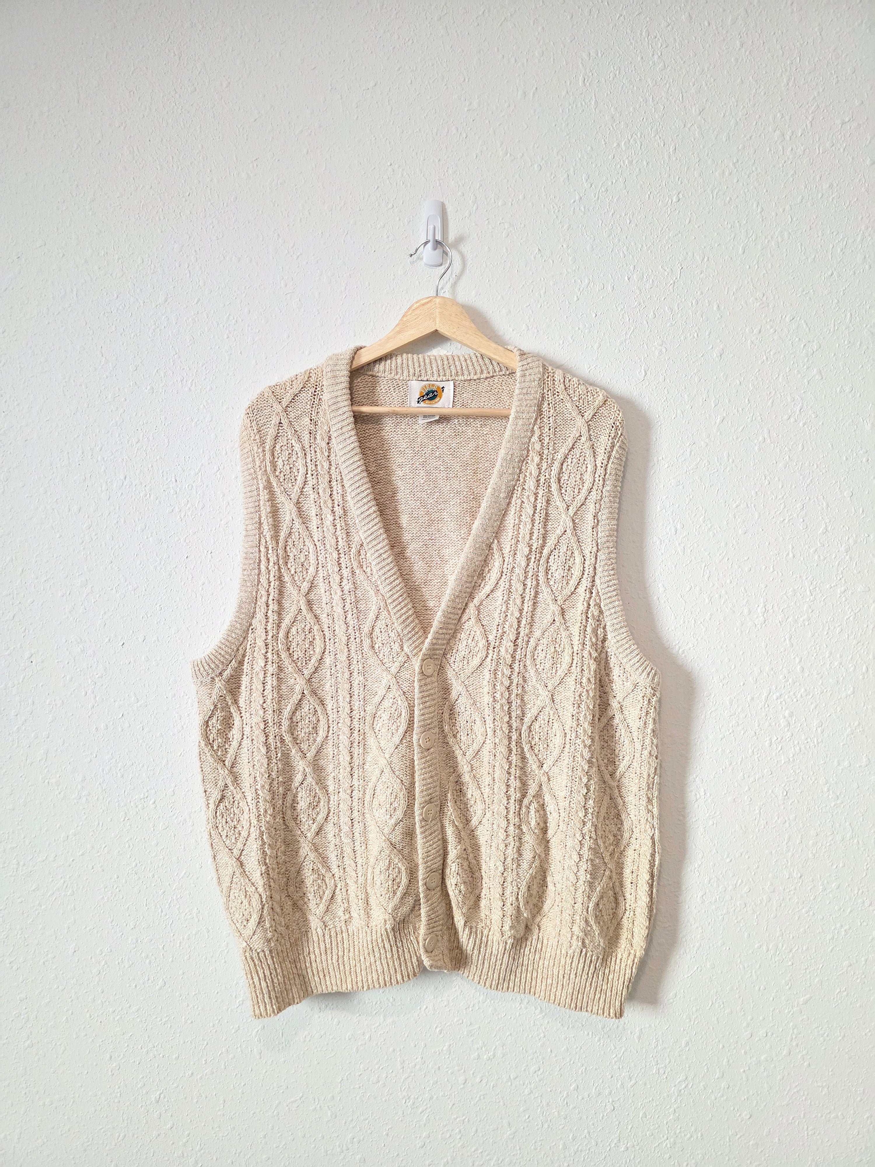 Vintage Cable Knit Sweater Vest (L)