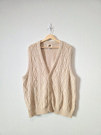 Vintage Cable Knit Sweater Vest (L)