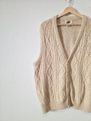 Vintage Cable Knit Sweater Vest (L)