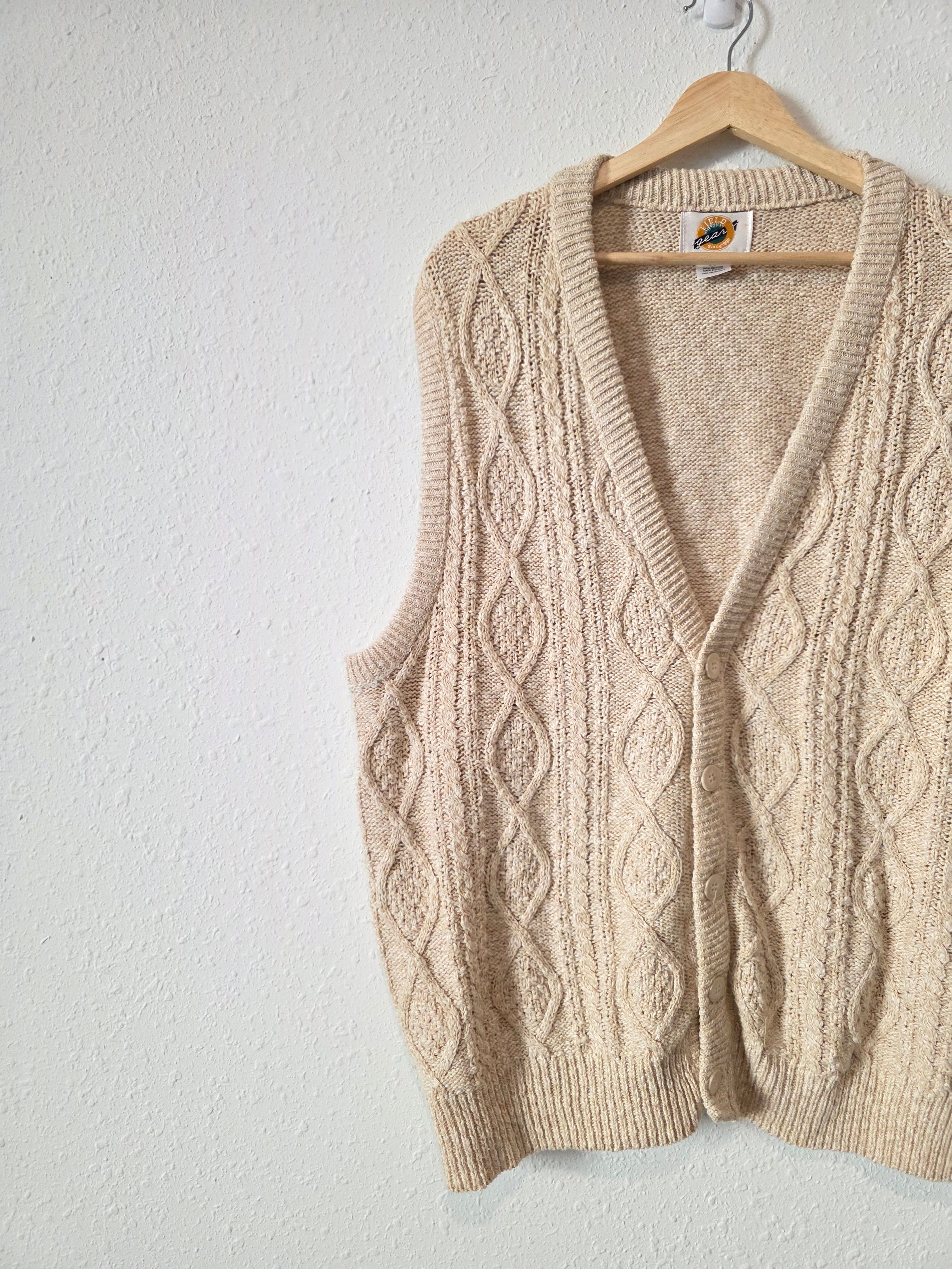 Vintage Cable Knit Sweater Vest (L)