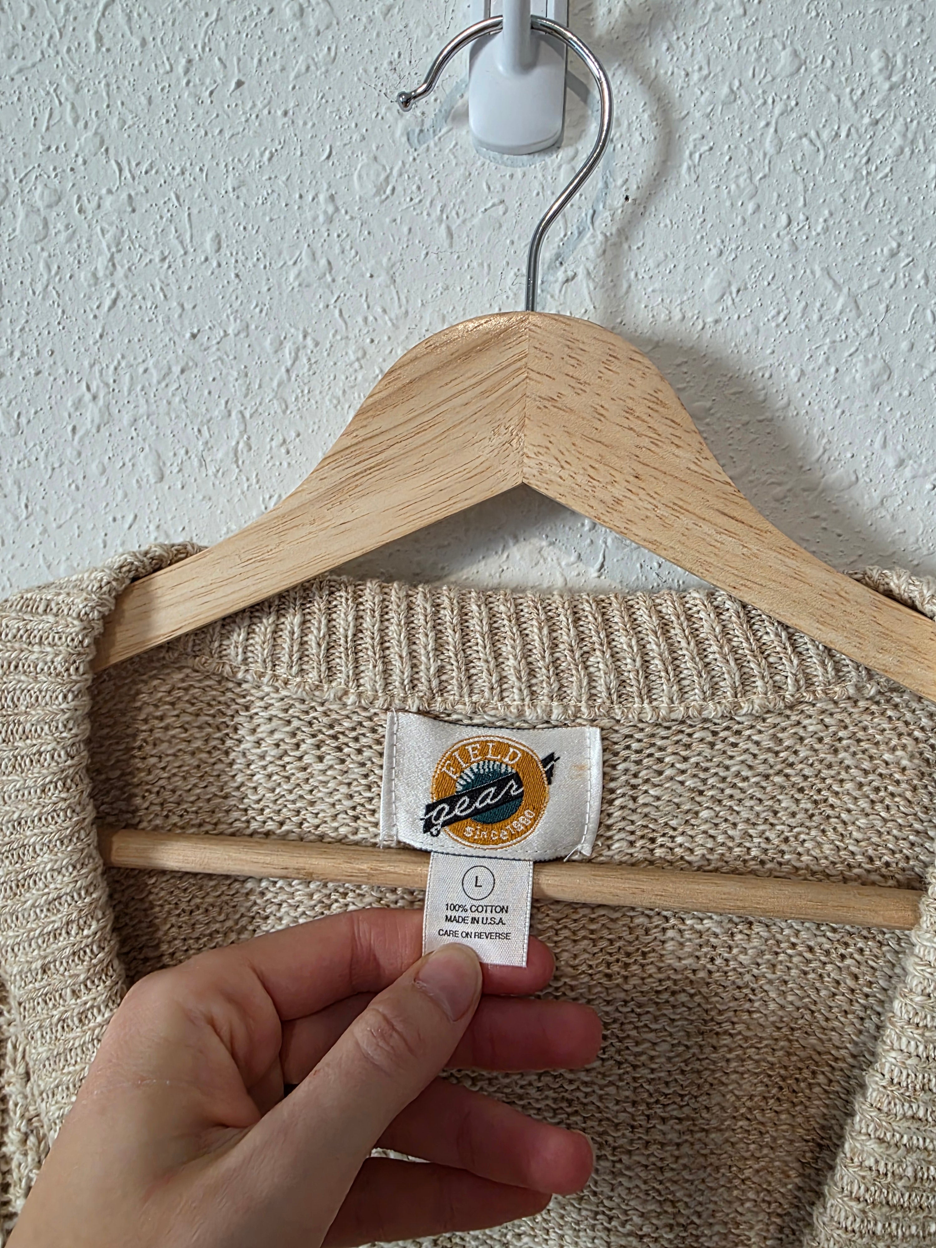 Vintage Cable Knit Sweater Vest (L)