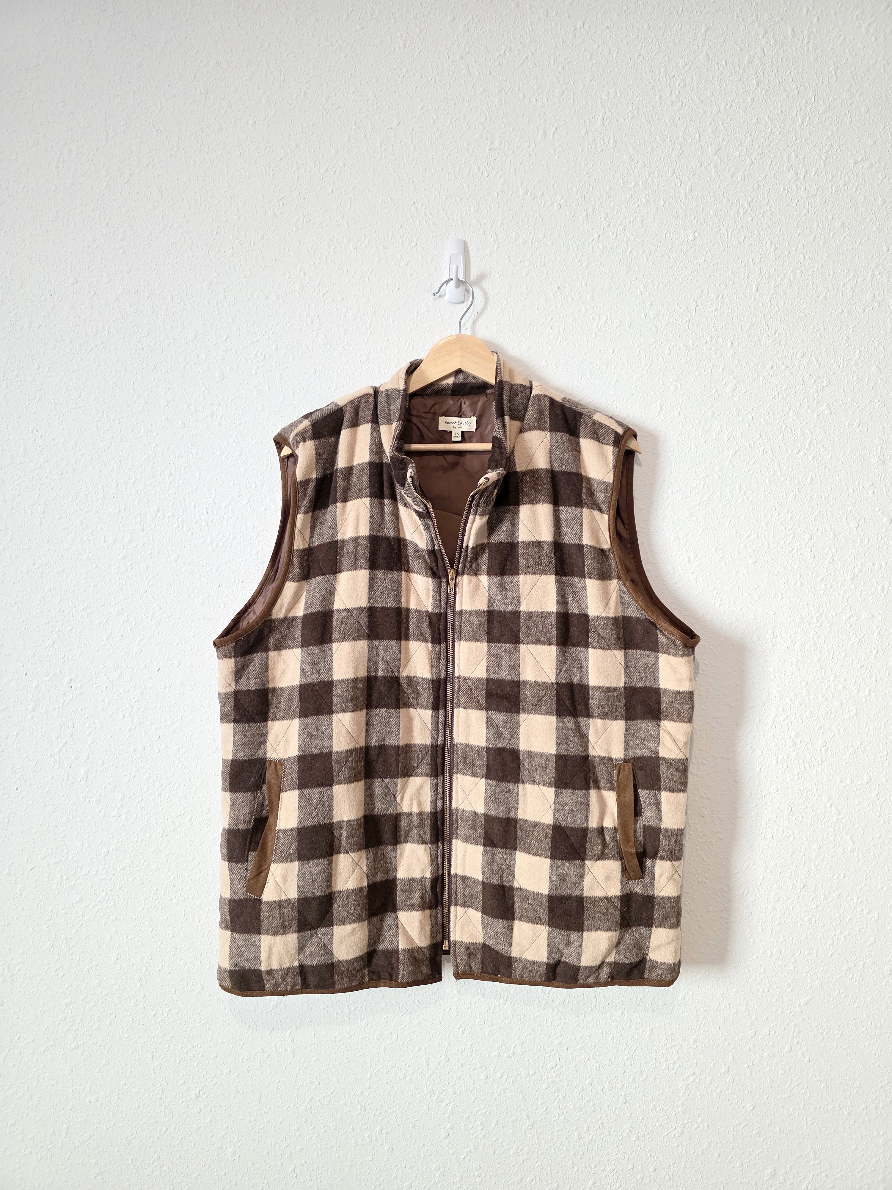 Brown Checkered Vest (3X)