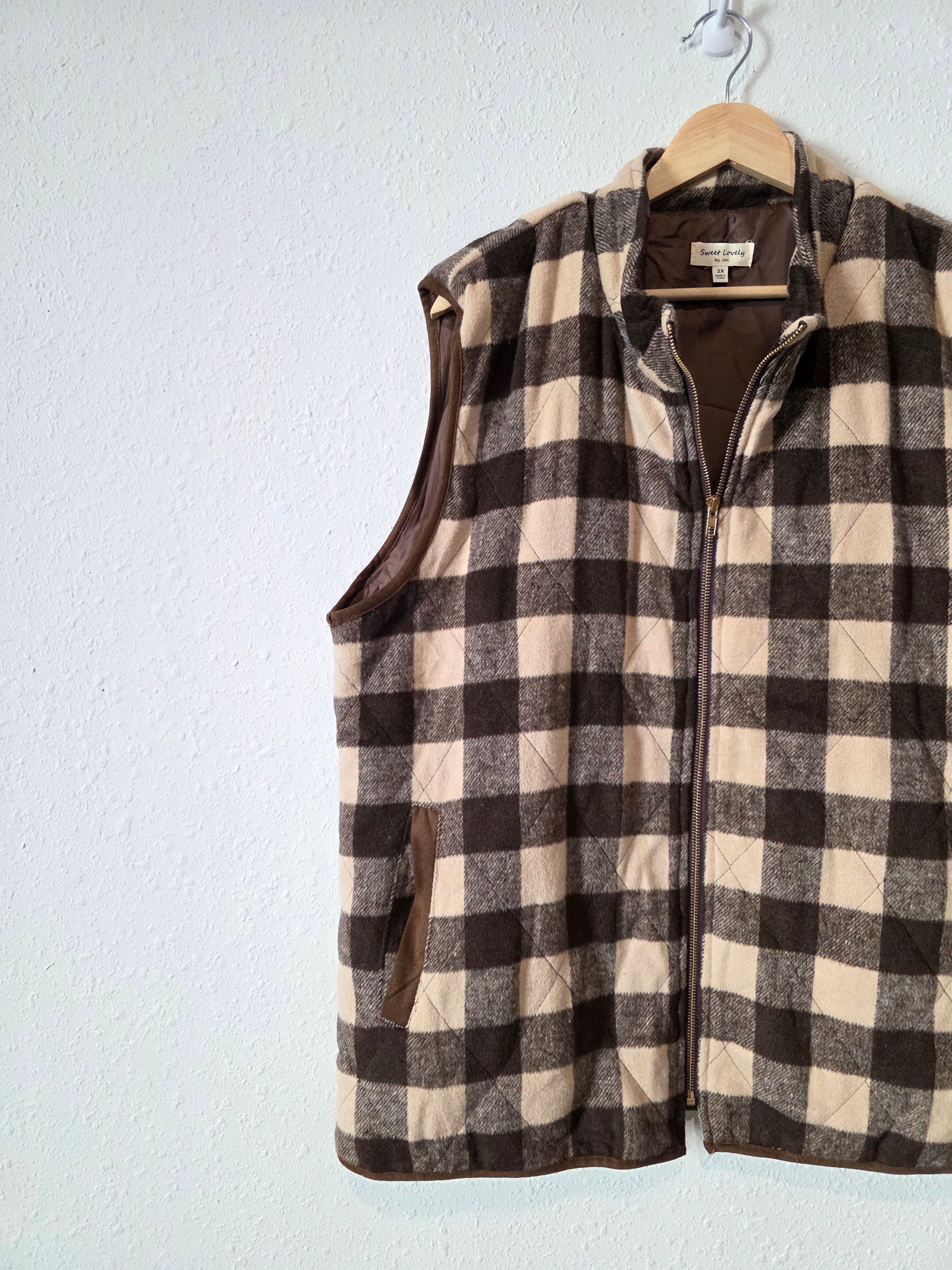 Brown Checkered Vest (3X)